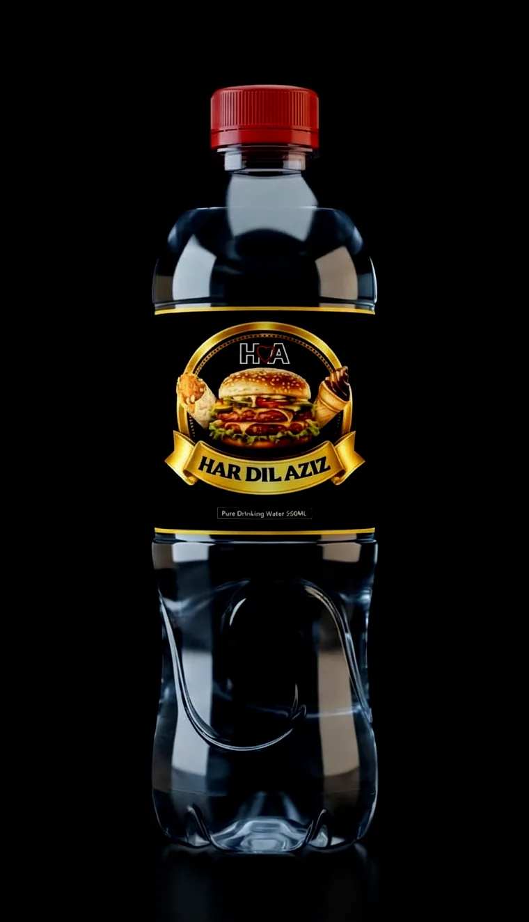 Har Dil Aziz custom label water bottle by Siratim